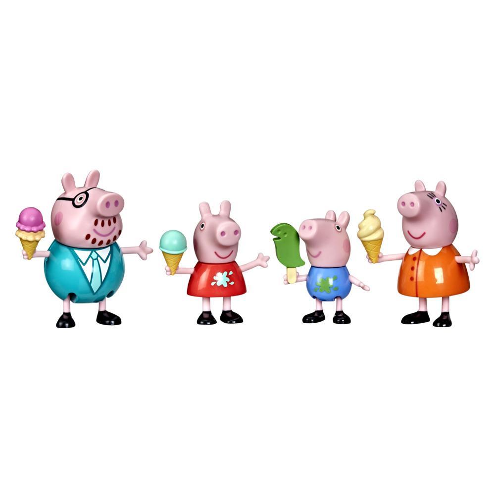 Peppa Pig Peppa's Family Ice Cream Fun Figure 4-Pack Toy, 4 Peppa Pig Family Figures With Frozen Treats, Ages 3 and Up