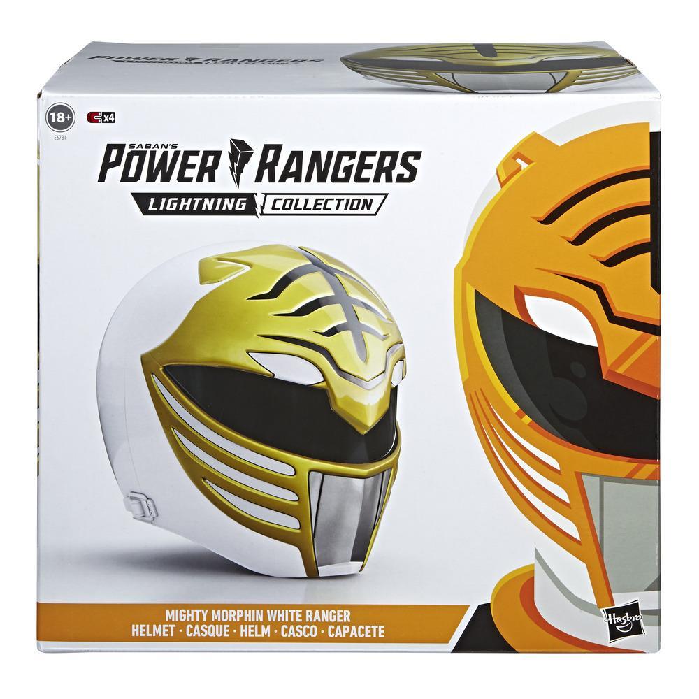 E6781 for sale online Hasbro Power Rangers Lightning Collection Mighty Morphin White Ranger Helmet for Adults+ 