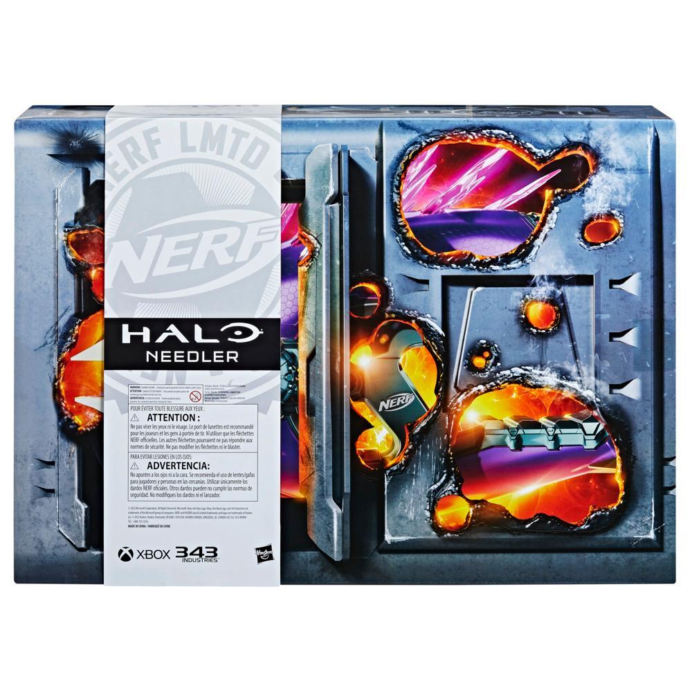 Nerf LMTD Halo Needler Dart-Firing Blaster, Light-Up Needles, 10-Dart Drum, 10 Nerf Elite Darts, Game Card