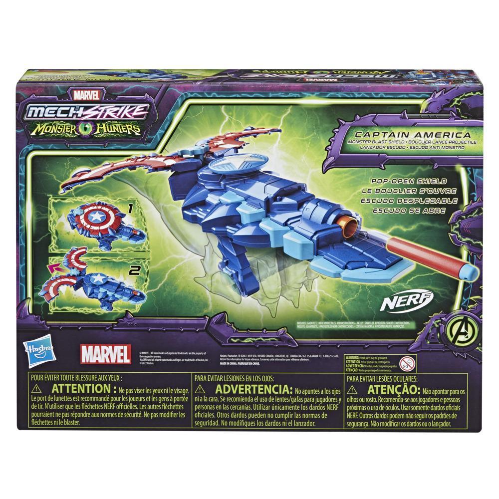 Marvel Avengers Mech Strike Monster Hunters Captain America Monster Blast Shield Roleplay Toy, Kids Ages 5 and Up