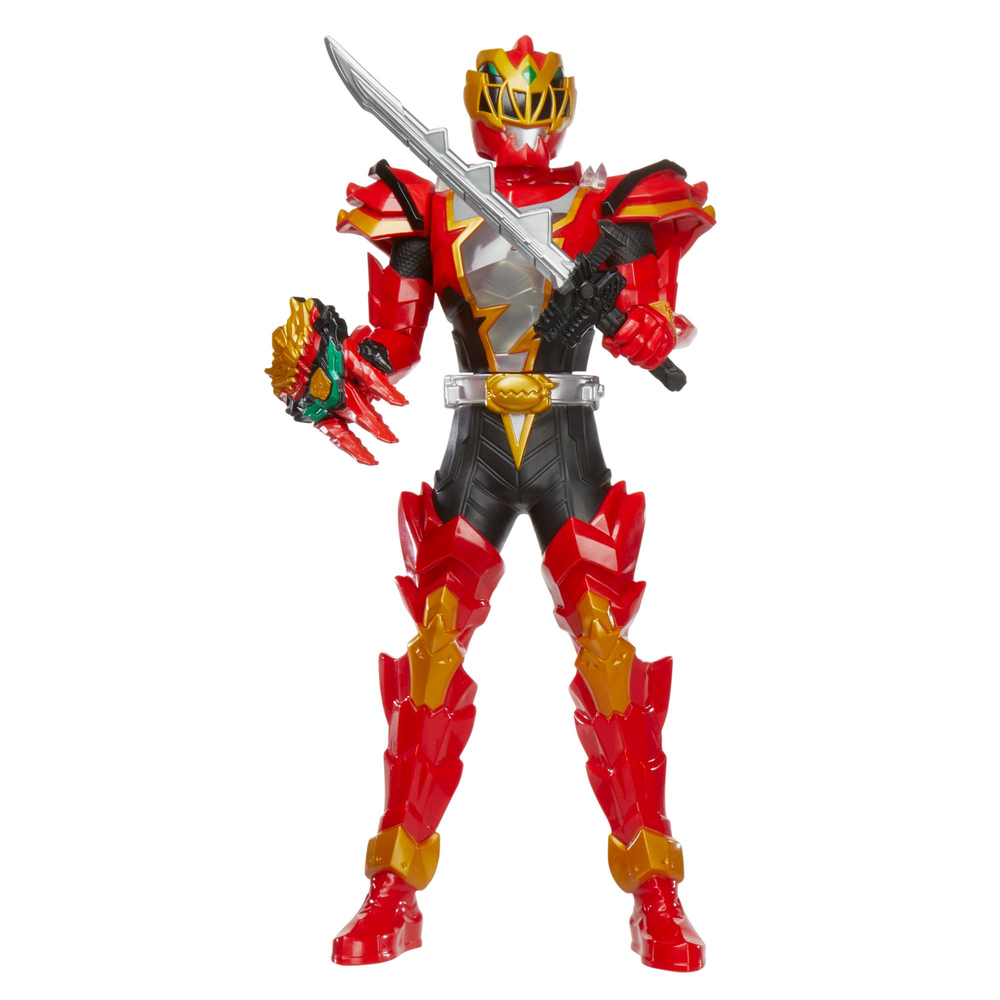 Power Rangers Dino Fury Spiral Strike Red Ranger 12-inch Scale Electronic Action Figure Toy, Ages 4 and Up, Includes 2 Accessories