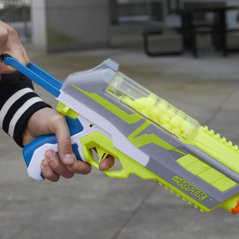 Nerf Hyper Impulse-40 Blaster, 30 Nerf Hyper Rounds, Spring-Open