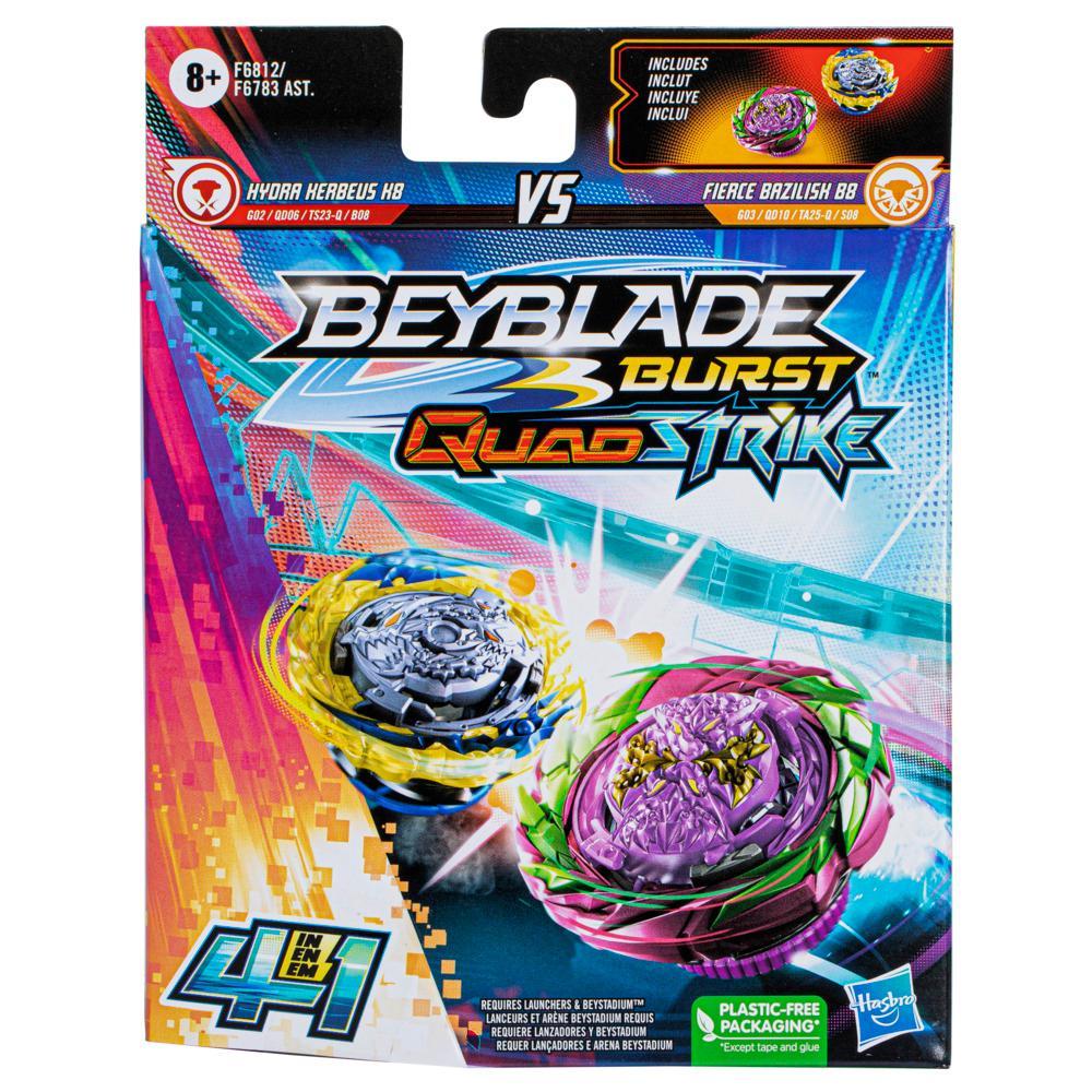 Beyblade Burst QuadStrike Fierce Bazilisk B8 and Hydra Kerbeus K8 Dual Pack, Battling Game Toy