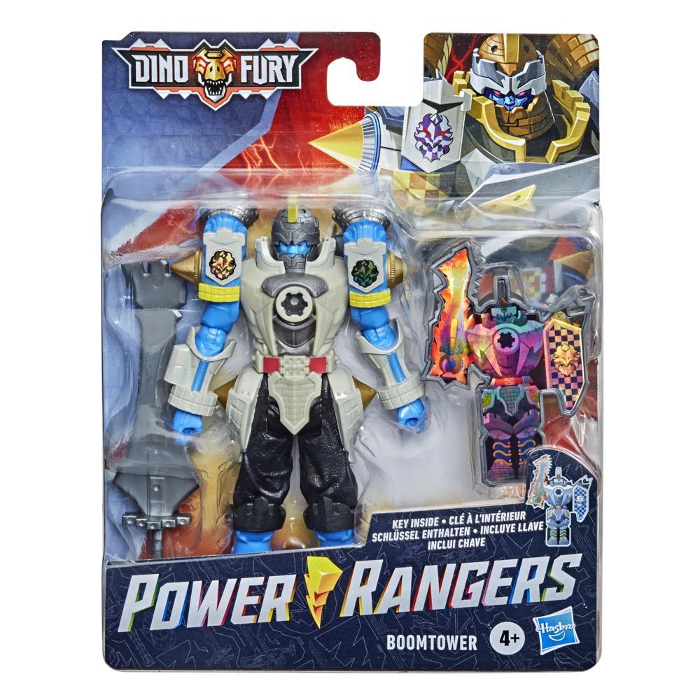 Power Rangers Dino Fury Boomtower 6-Inch Action Figure Toy Inspired by TV Show with Battle Key and Weapon Accessory