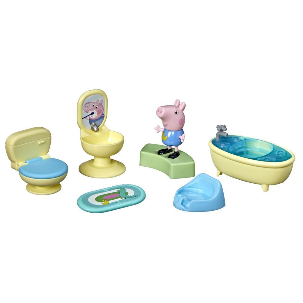 Peppa Pig George’s Bathtime Accessory Set Preschool Toy, George Pig Figure and 6 Accessories, for Ages 3 and up