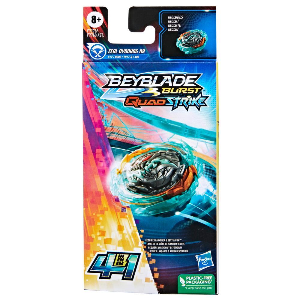 Beyblade Burst QuadStrike Zeal Nyddhog N8 Spinning Top Single Pack,  Battling Game Top Toy