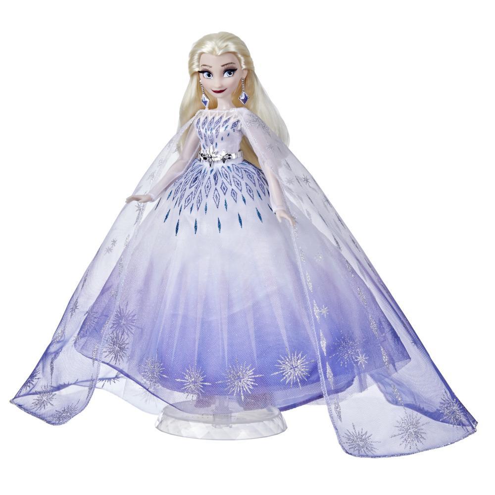 Disney Princess Style Series Holiday Elsa Doll, Fashion Doll Accessories, Collector Toy for Kids 6 and Up