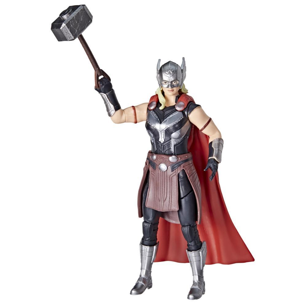 Marvel Studios' Thor: Love and Thunder Mighty Thor Toy, 6-Inch-Scale Deluxe Figure with Action Feature, Ages 4 and Up