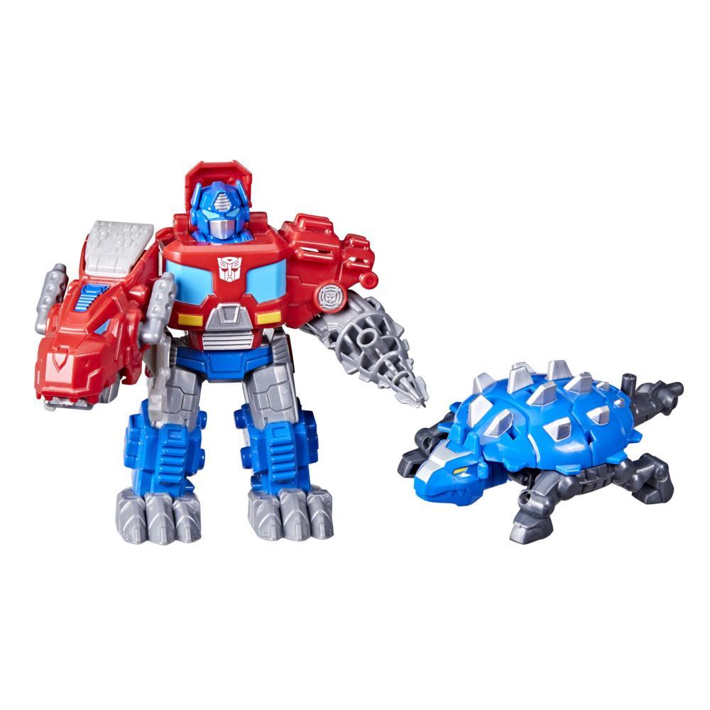 Transformers Dinobot Adventures Dinobot Defenders Optimus Prime 2-Pack, 4.5-Inch Toys, Ages 3 and Up