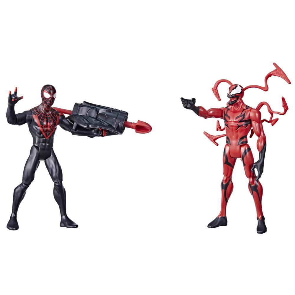 Marvel Spider-Man Miles Morales Vs Carnage Battle Packs, 6-Inch-Scale Spider-Man Figure 2-Pack for Kids Ages 4 and Up