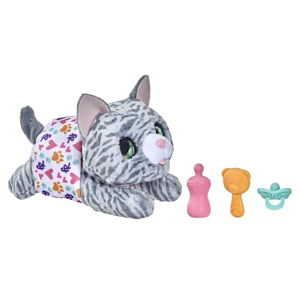 furReal Newborns Kitty Interactive Animatronic Plush Toy: Electronic Pet with Sound Effects, Closing Eyes; Ages 4 & up