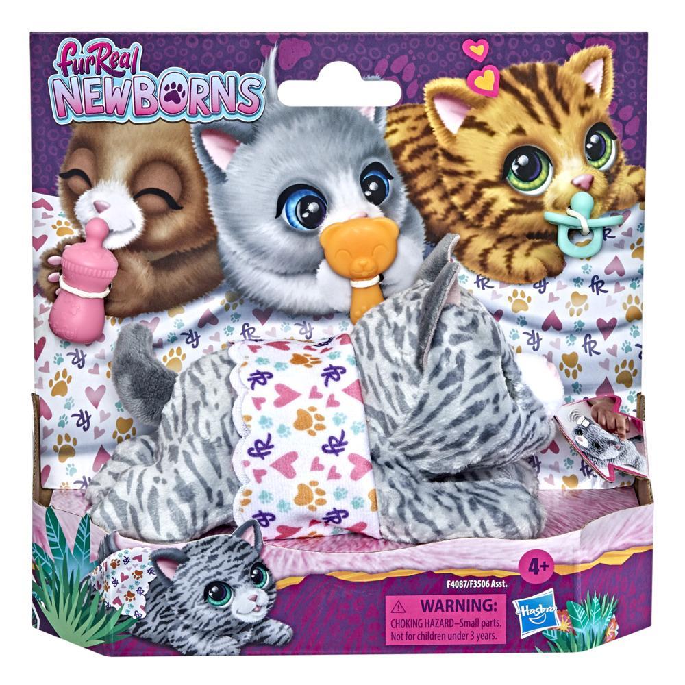 furReal Newborns Kitty Interactive Animatronic Plush Toy: Electronic Pet Sound Effects, Closing Eyes; Ages 4 & up - FurReal Friends