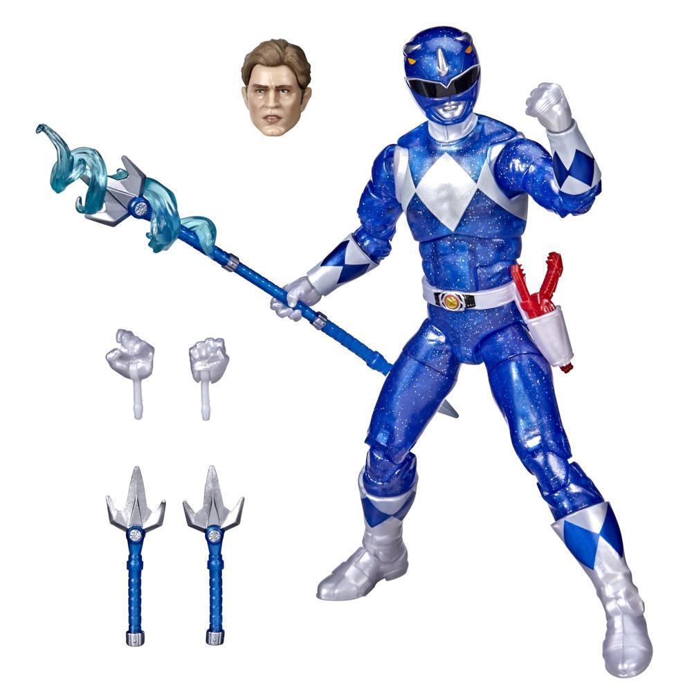 Power Rangers Lightning Collection Mighty Morphin Metallic Blue Ranger 6-Inch Premium Collectible Action Figure Toy