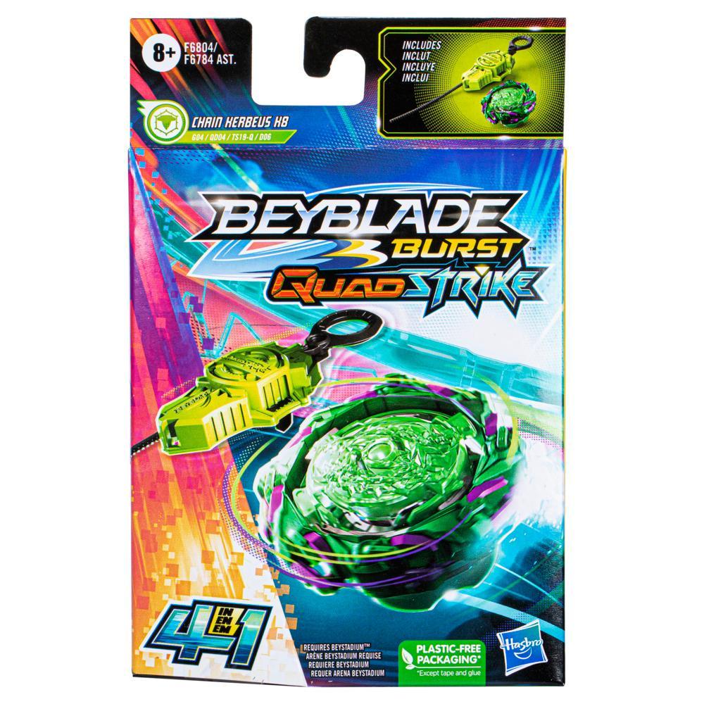 Beyblade Burst QuadStrike Chain Kerbeus K8 Starter Pack, Battling Game Toy with Launcher