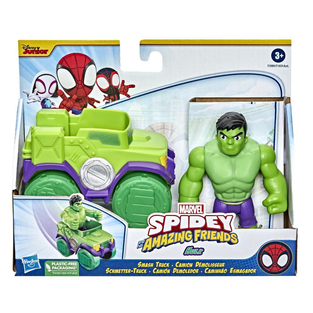Marvel Lil' Chuck & Friends 4 Vehicles  Spiderman Hulk Thor Silver Surfer 