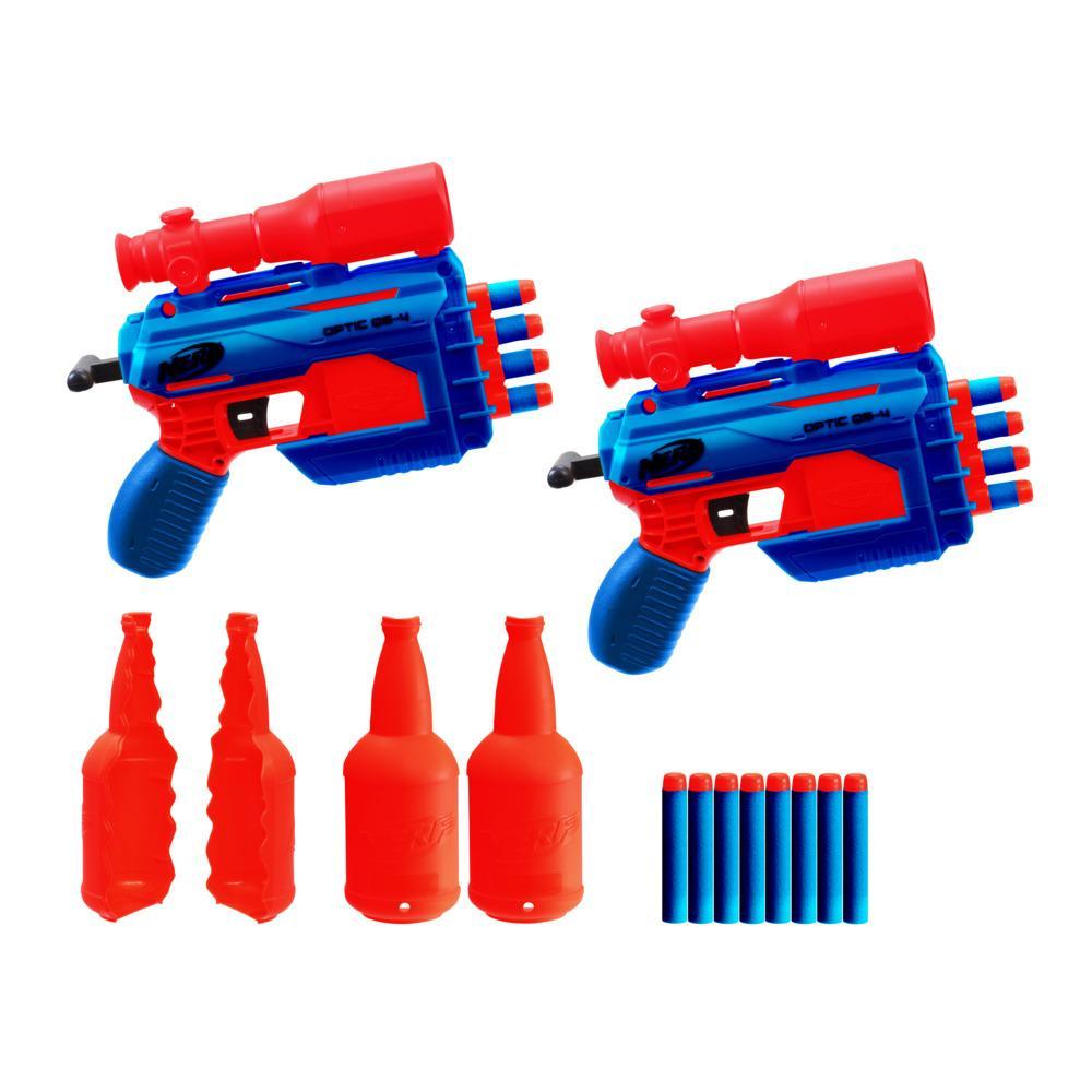 Nerf Alpha Strike Optic QS-4 Duel Targeting Set -- 22-Pieces -- Includes 2 Blasters, 4 Half-Targets, 16 Official Nerf Darts