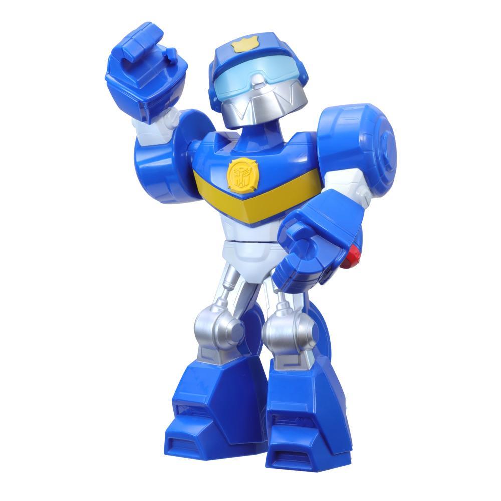 Transformers Playskool Heroes Mega Mighties Rescue Bots Academy Chase The Police-Bot Figure 10-inch Figure Toys for Kids Ages 3 and Up 