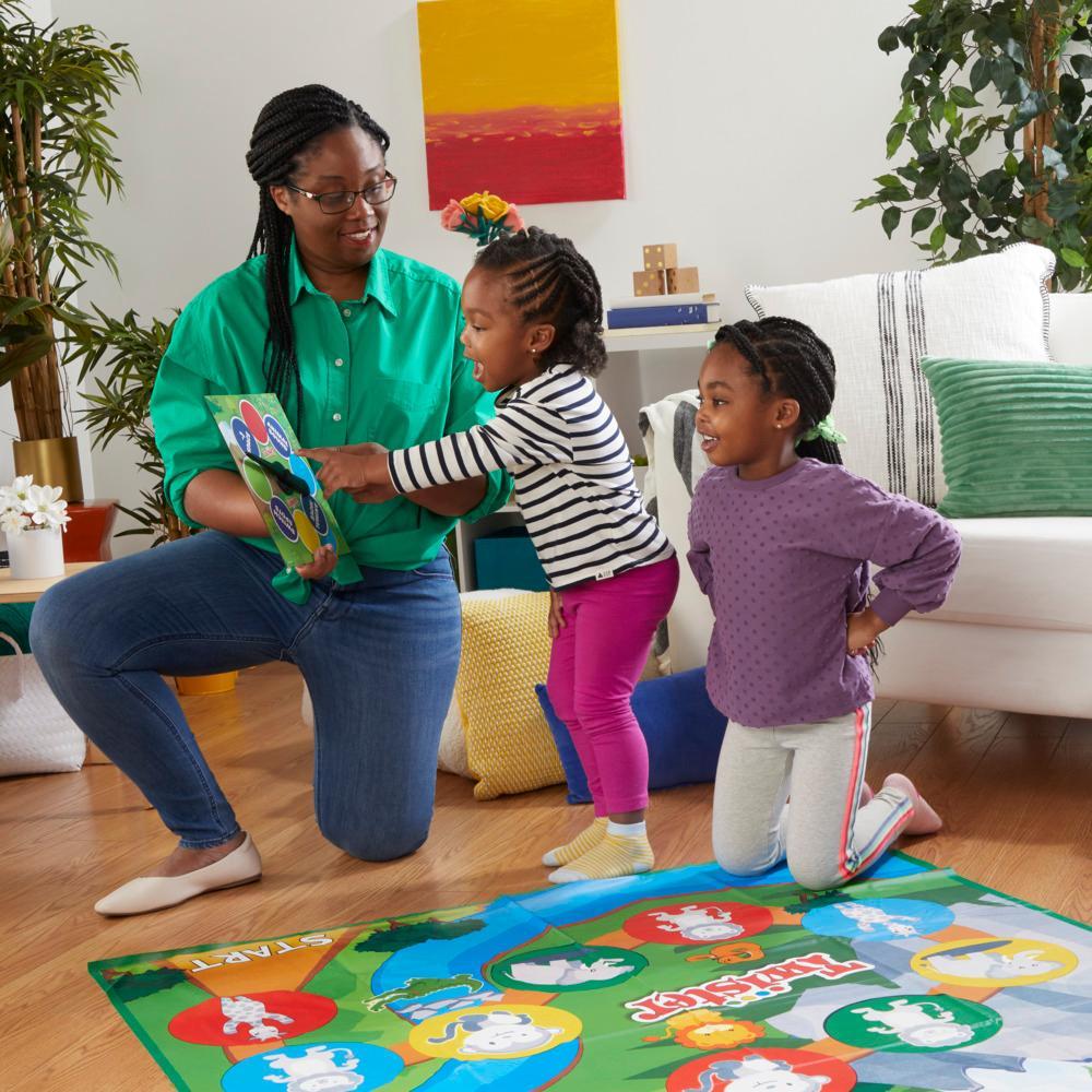 Twister Junior Game, Animal Adventure 2-Sided Mat, Game for 2-4 Players,  Ages 3 and Up - Hasbro Games