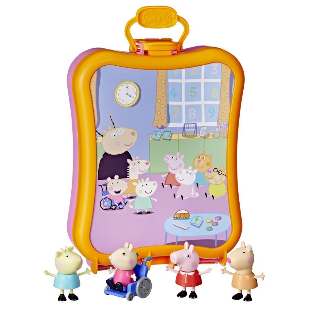 Peppa Pig Peppa's Club Friends Case Preschool Toy, Includes 4 Figures, Features Handle for On-the-Go Fun, for Ages 3 and Up
