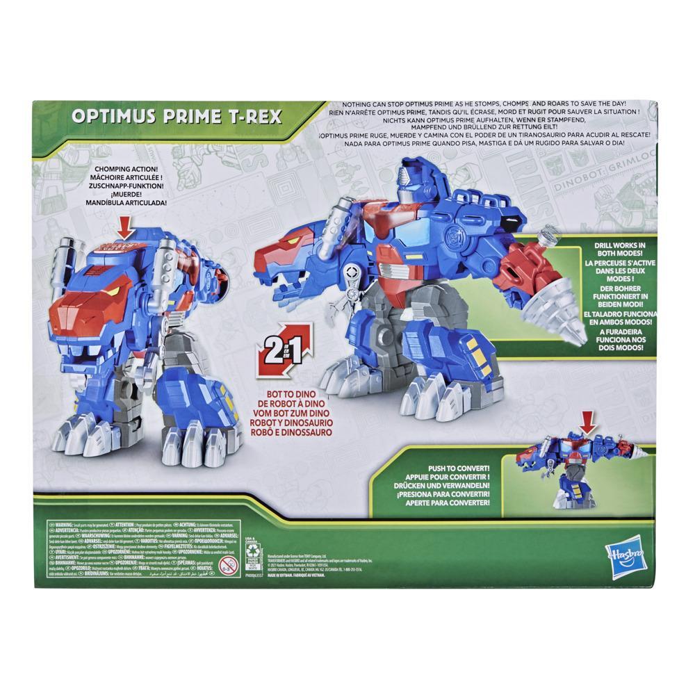Transformers Dinobot Adventures Optimus Prime T-Rex with Lights and Sounds,  9+-inch Toy, Ages 3 and Up | Transformers