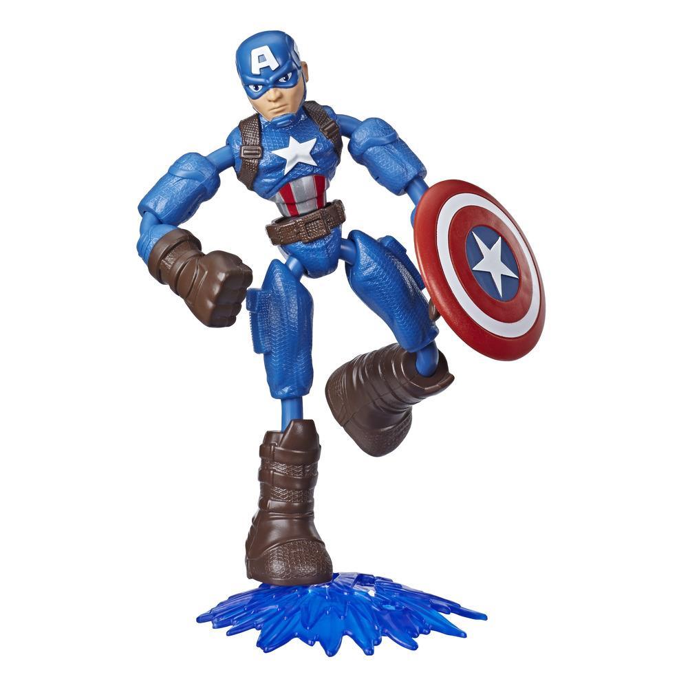 Marvel Avengers Bend And Flex Action Figure, 6-Inch Flexible Captain America Figure, Includes Blast Accessory, Ages 4 And Up