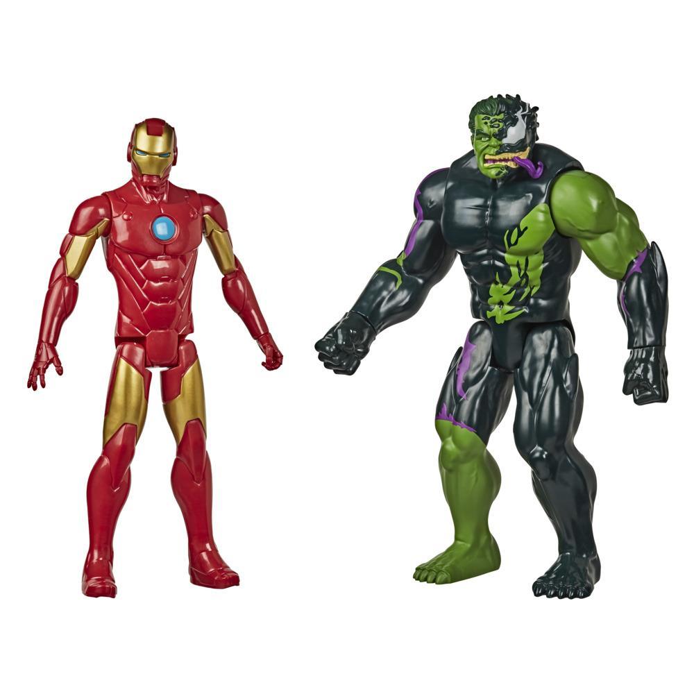 Spider-Man Maximum Venom Titan Hero Iron Man Vs. Venomized Hulk Action Figure 2-Pack, For Kids Ages 4 And Up