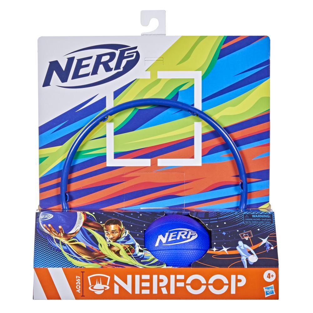 Nerf Nerfoop – The Classic Mini Foam Basketball and Hoop -- Hooks On Doors -- Indoor and Outdoor Play