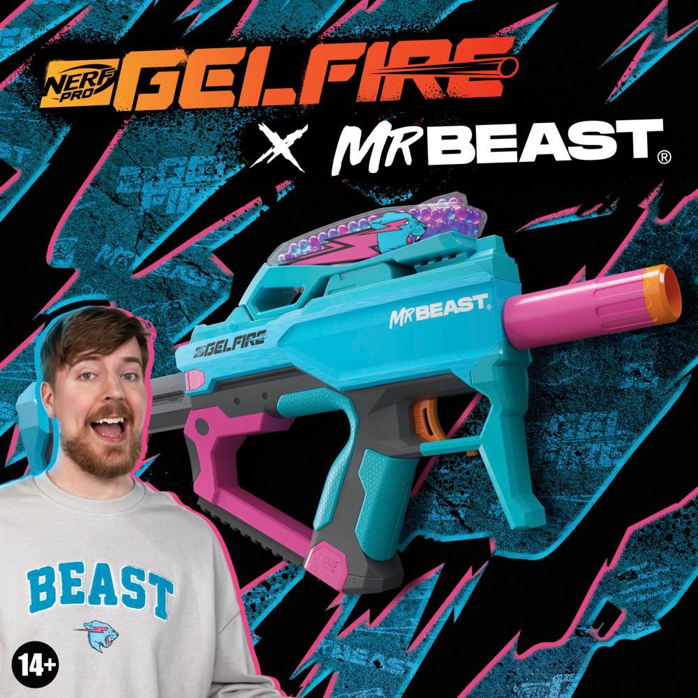 Nerf Pro Gelfire X MrBeast Blaster, 20,000 Gelfire Rounds, Hopper, Rechargeable Battery