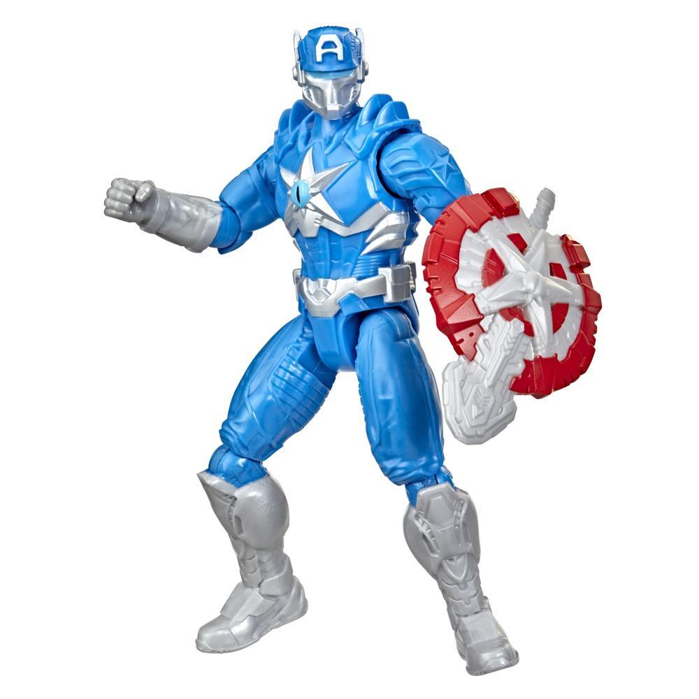 Marvel Avengers Mech Strike Monster Hunters Captain America Toy, 6-Inch-Scale Action Figure, Toys for Kids Ages 4 and Up