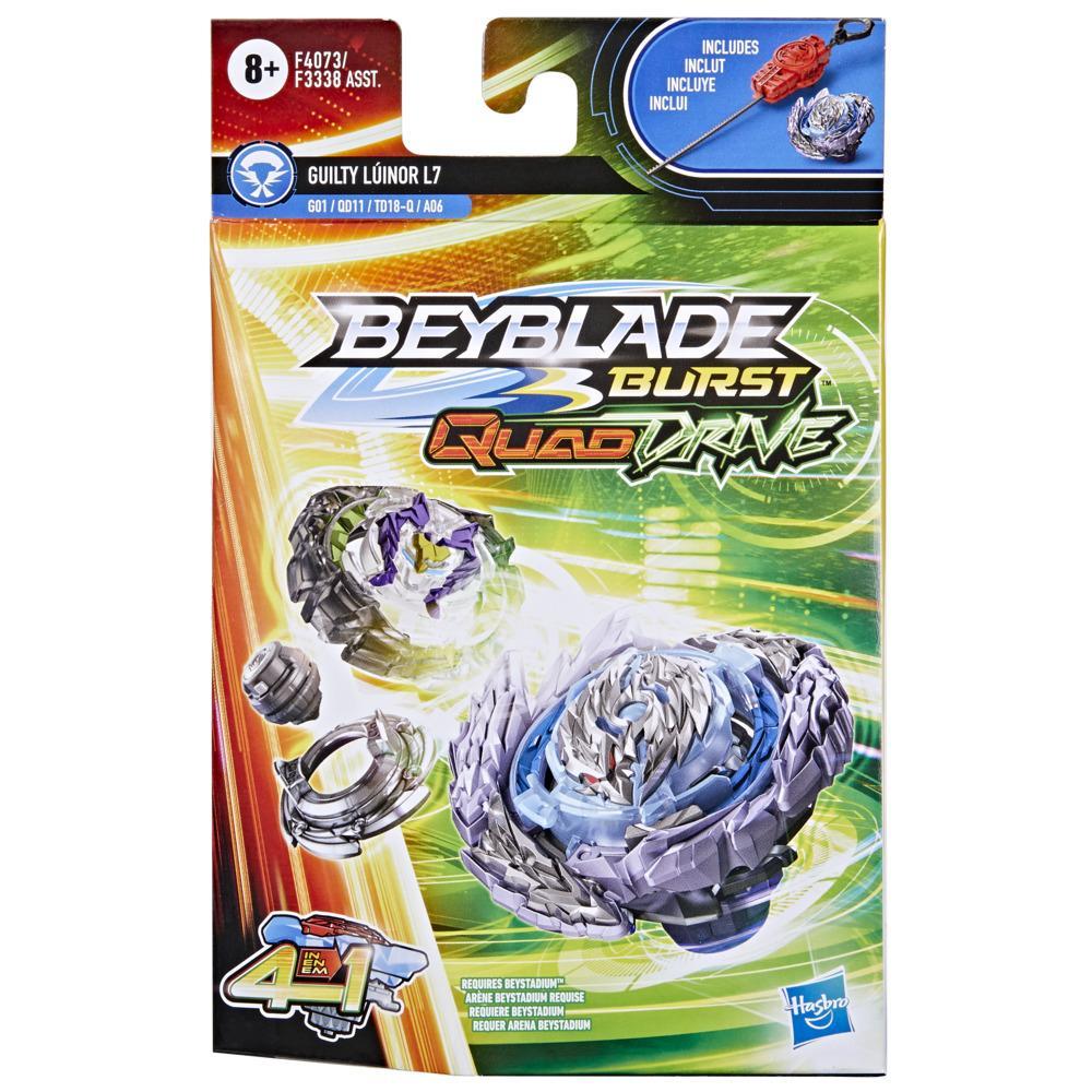 Beyblade Burst QuadDrive Guilty Lúinor L7 Spinning Top Starter Pack -- Battling Game Top Toy with Launcher