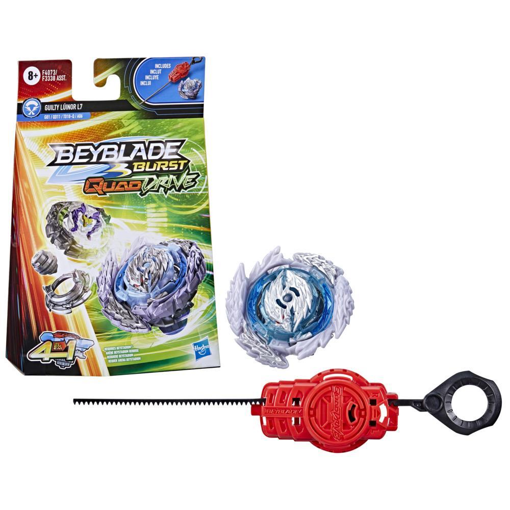 Beyblade Burst QuadDrive Guilty Lúinor L7 Spinning Top Starter Pack -- Battling Game Top Toy with Launcher