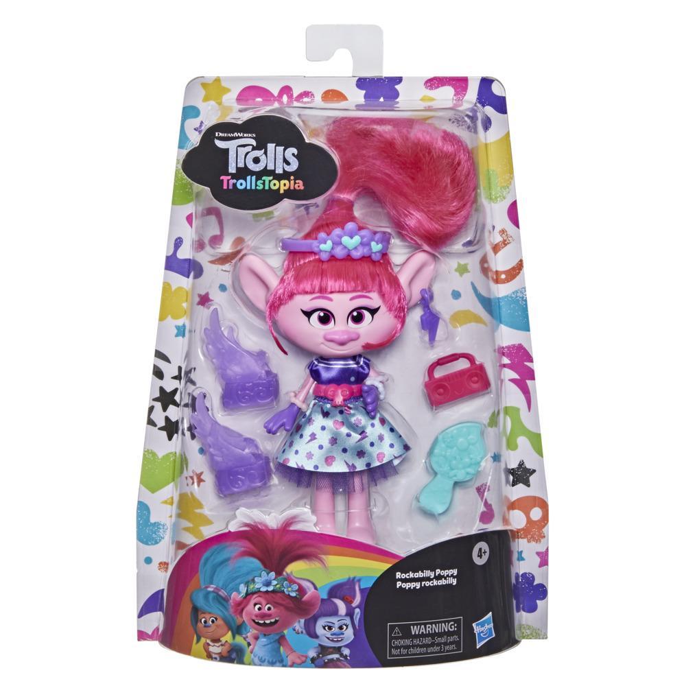 DreamWorks TrollsTopia Rockabilly Poppy Fashion Doll with Dress and Shoes, Fashion Trolls Toy for Girls 4 and Up
