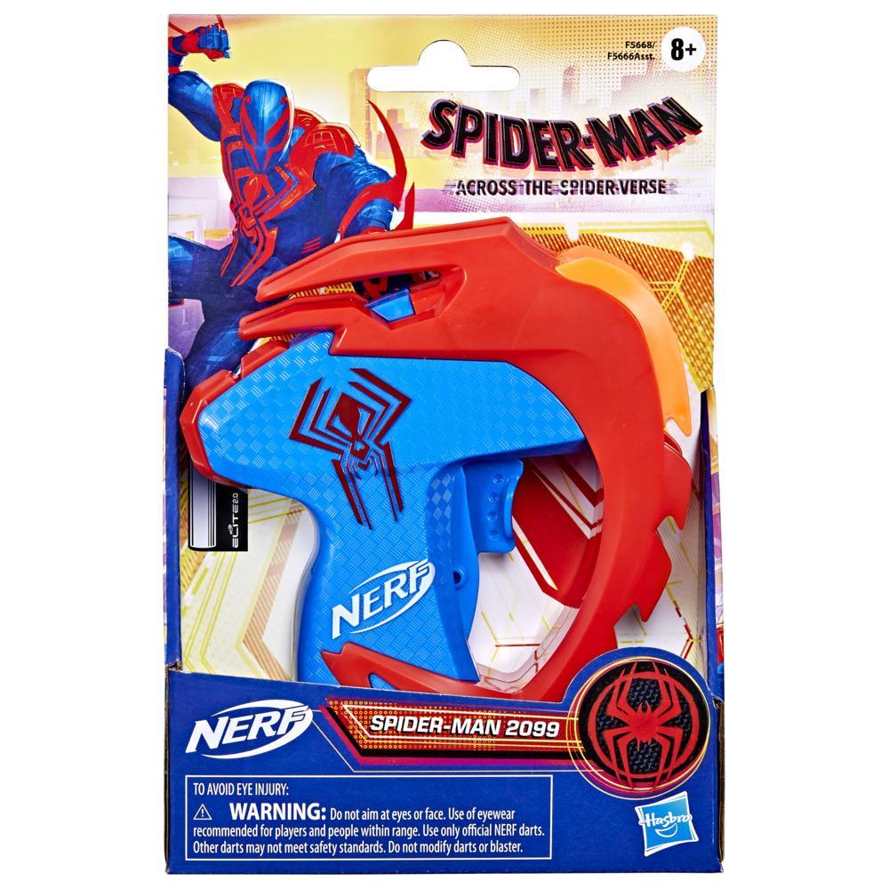 Nerf Spider-Man: Across The Spider-Verse, Spider-Man 2099 Dart Blaster, Movie Inspired Design, 2 Nerf Elite Darts