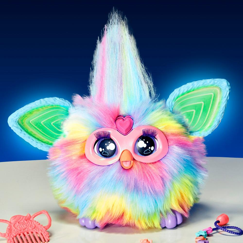 Furby Furblets Ooh-Koo Mini Friend, 45+ Sounds, Rock Music & Furbish  Phrases, Electronic Plush Toys, Blue & White, Kids Easter Basket Fillers or