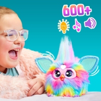 Furby Furblets Mello-Nee Mini ami, plus de 45 sons, musique d'été et  phrases furbish, jouets électroniques en peluche pour filles et garçons de  6 ans et plus, pastèque rouge et vert 