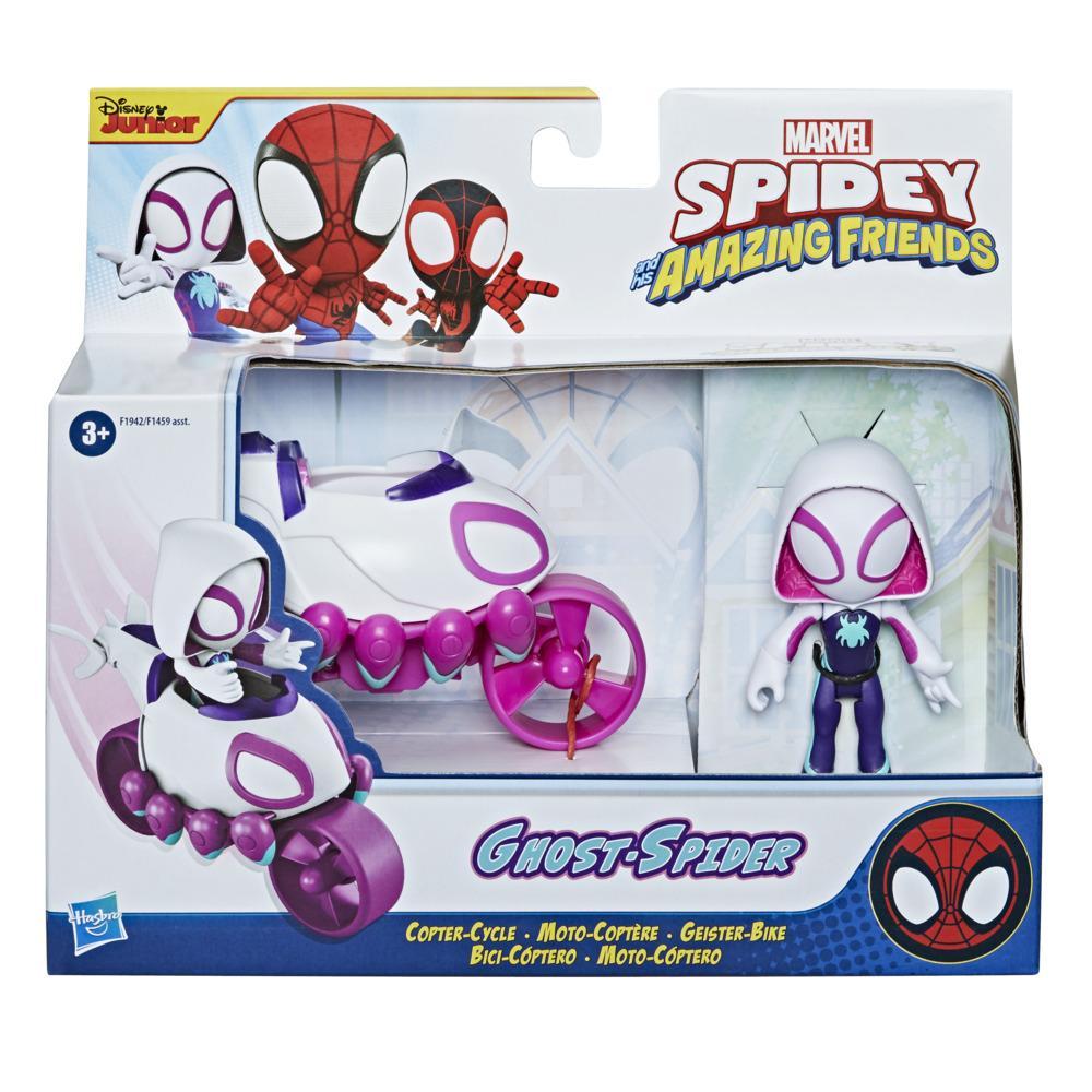 Marvel Spidey and His Amazing Friends Ghost Spider Figure and Copter-Cycle 