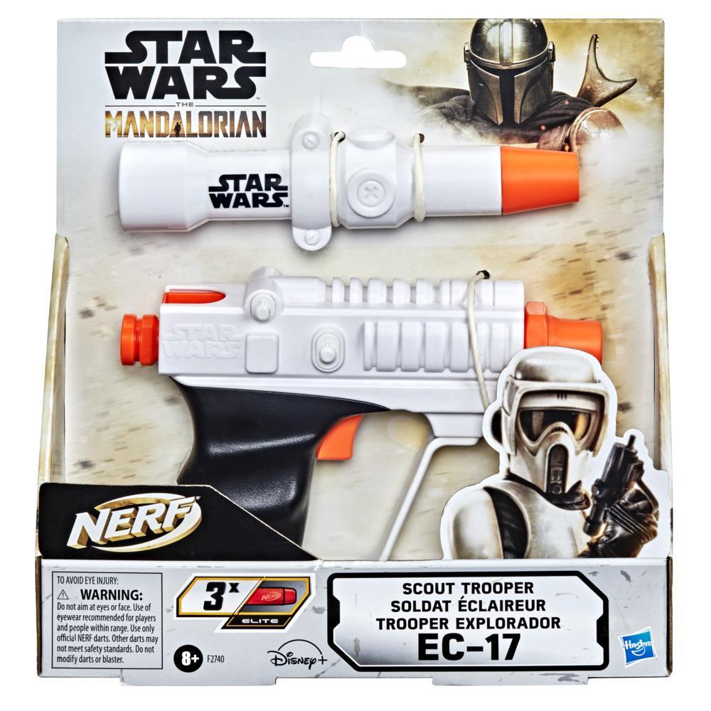 Nerf Star Wars Scout Trooper EC-17 Blaster, The Mandalorian, Reticle Scope, 3 Official Nerf Elite Darts, 2-Dart Storage