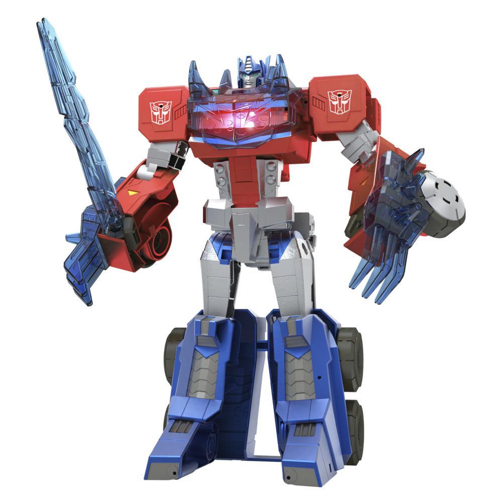 Transformers Toys Bumblebee Cyberverse Adventures Dinobots Unite Roll N’ Change Optimus Prime Action Figure, 6 and Up, 10-inch