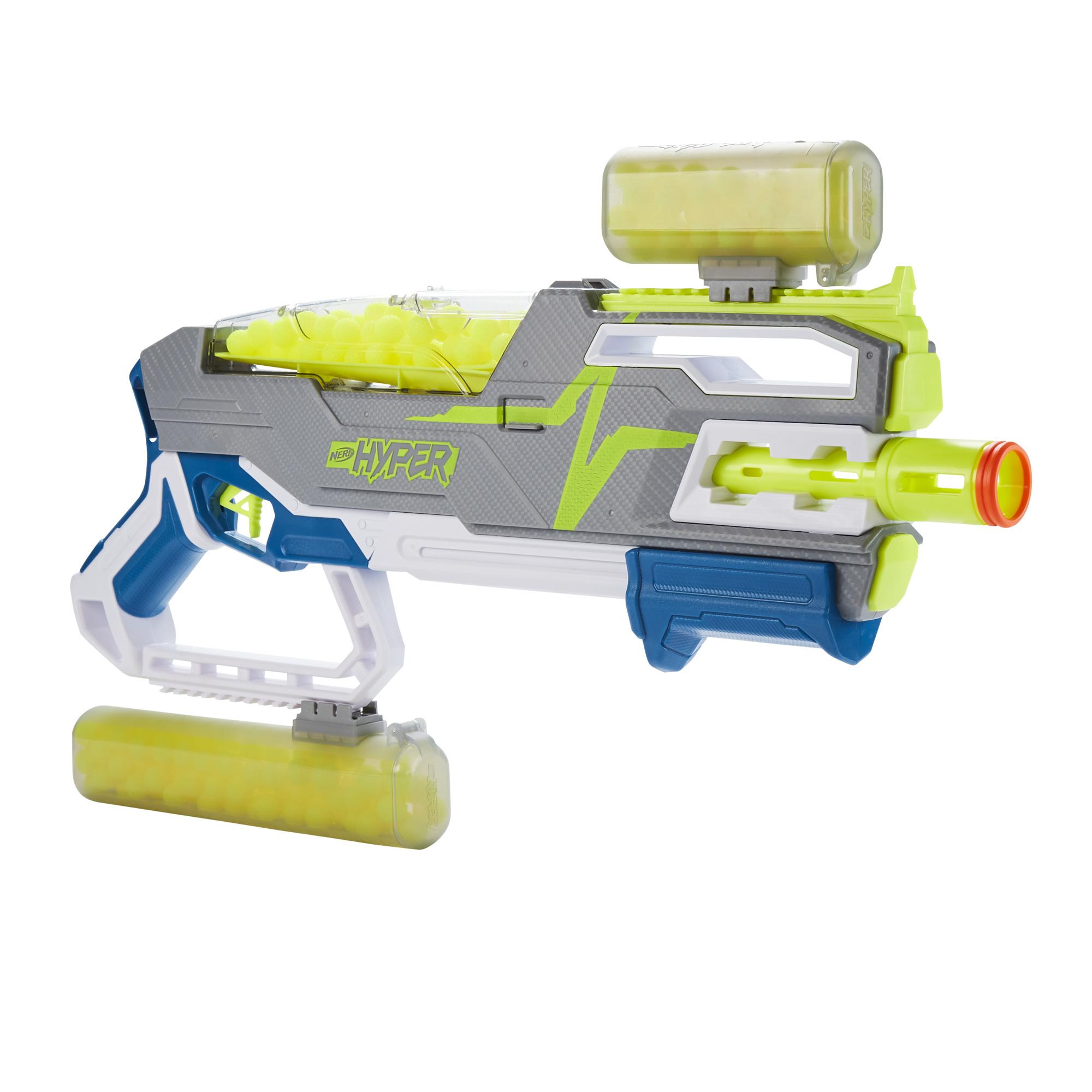 Nerf Hyper Siege-50 Pump-Action Blaster and 40 Nerf Hyper Rounds, 110 FPS Velocity, Easy Reload, 50- Round Capacity