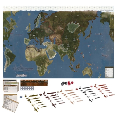 Brown with Extra Large Gameboard Ages 12 and Up Hasbro Gaming Avalon Hill Axis & Allies 1942 Second Edition WWII Strategy Board Game 2-5 Players 