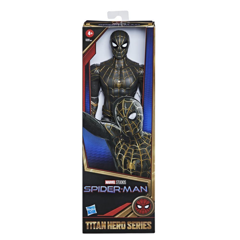 Perseo Galantería Miserable Spider-Man con traje negro y dorado de Marvel Spider-Man Titan Hero Series  - Marvel