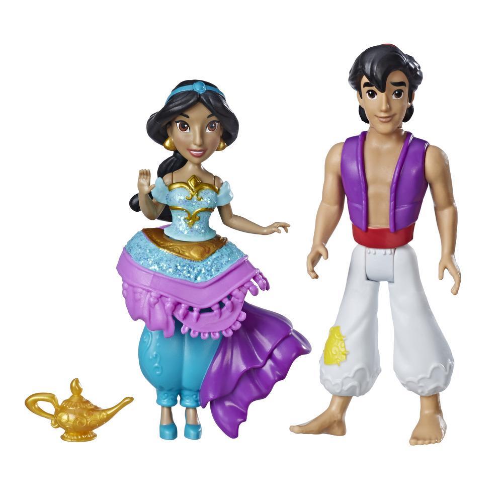 Disney Princess Jasmín y Aladdín, 2 figuras, moda Traje Real, falda con clip