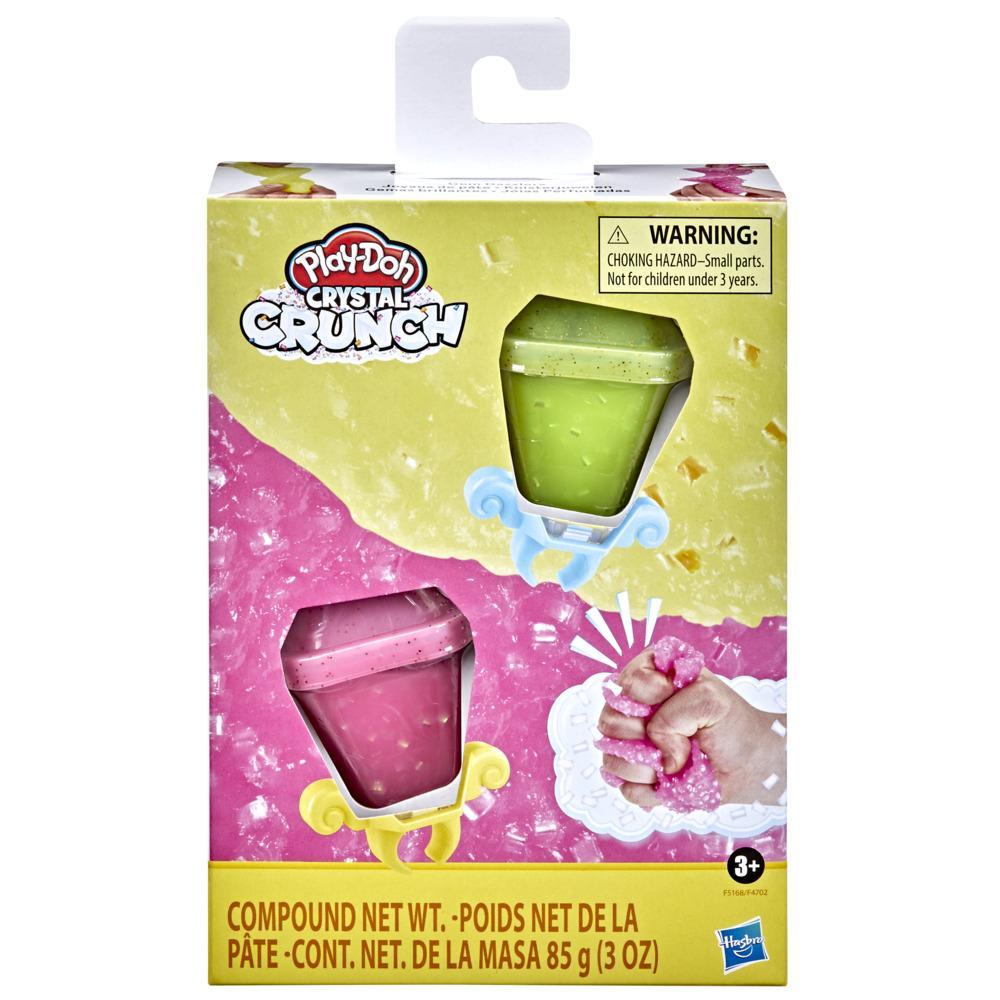 Play-Doh Crystal Crunch - Gemas Brillantes - Surtido de 2 recipientes - Rosado y Amarillo