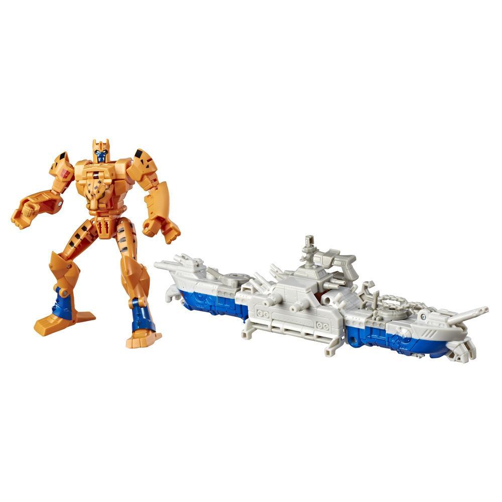 Juguetes Transformers - Cyberverse Spark Armor - Figura de acción Cheetor - Se combina con el vehículo Sea Fury Spark Armor
