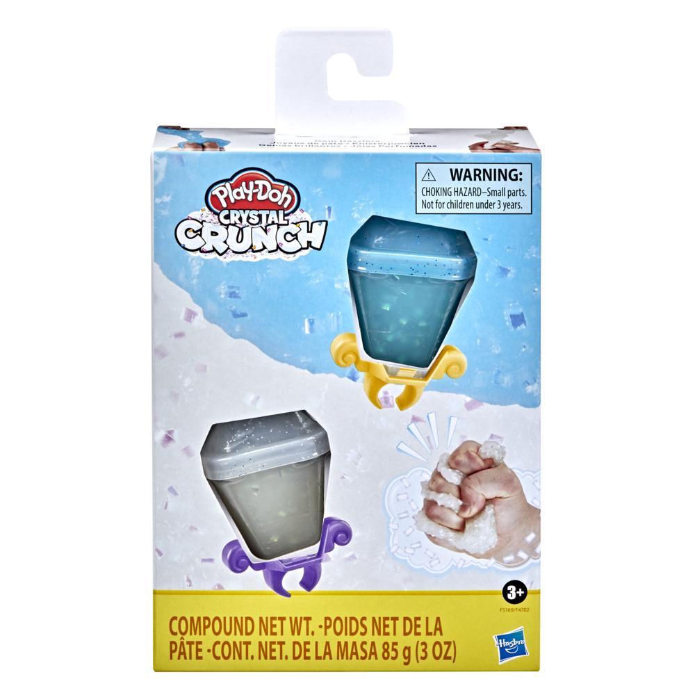 Play-Doh Crystal Crunch - Gemas Brillantes - Surtido de 2 recipientes - Azul y blanco
