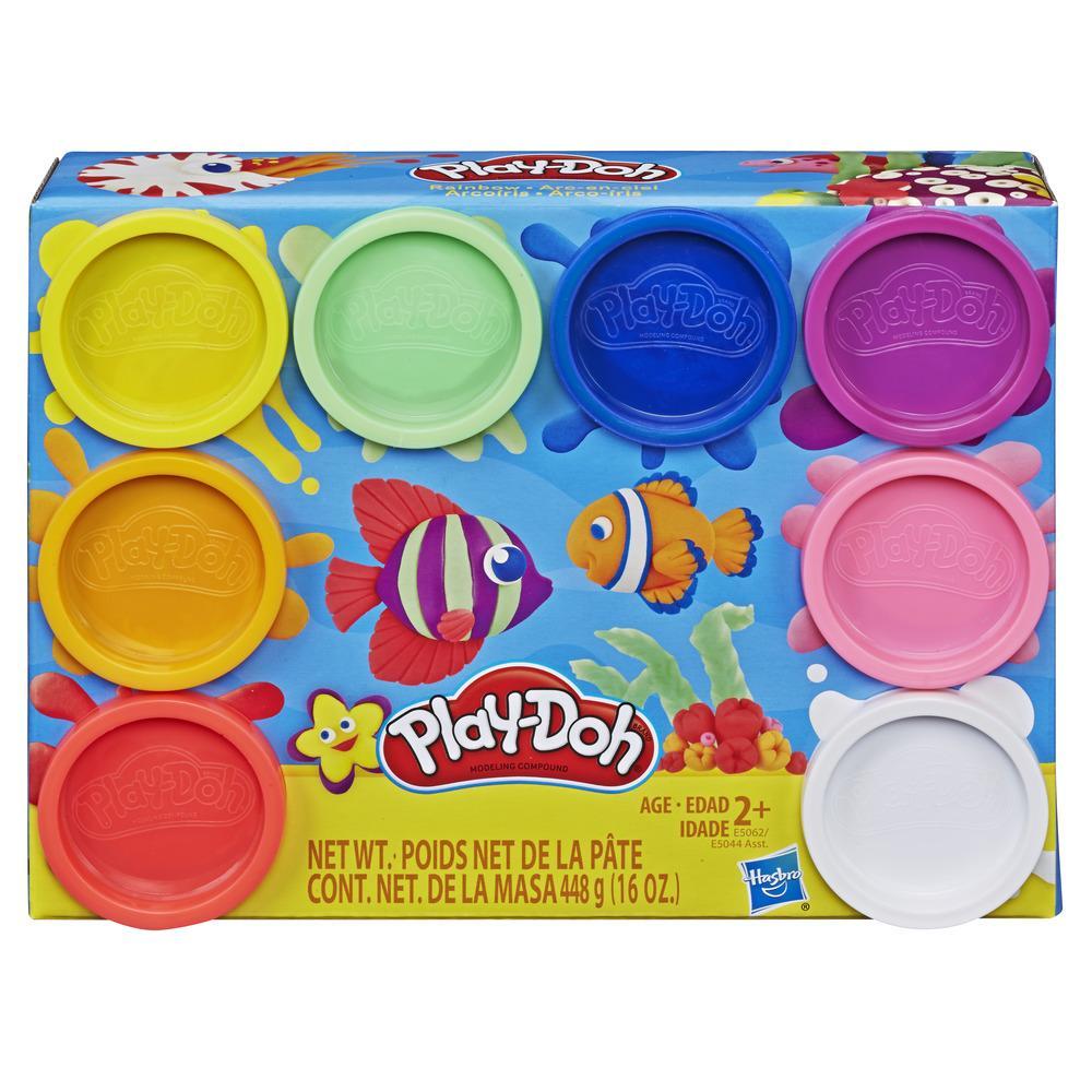 Play-Doh Arcoíris - Empaque de 8 latas de masa modeladora no tóxica con 8 colores