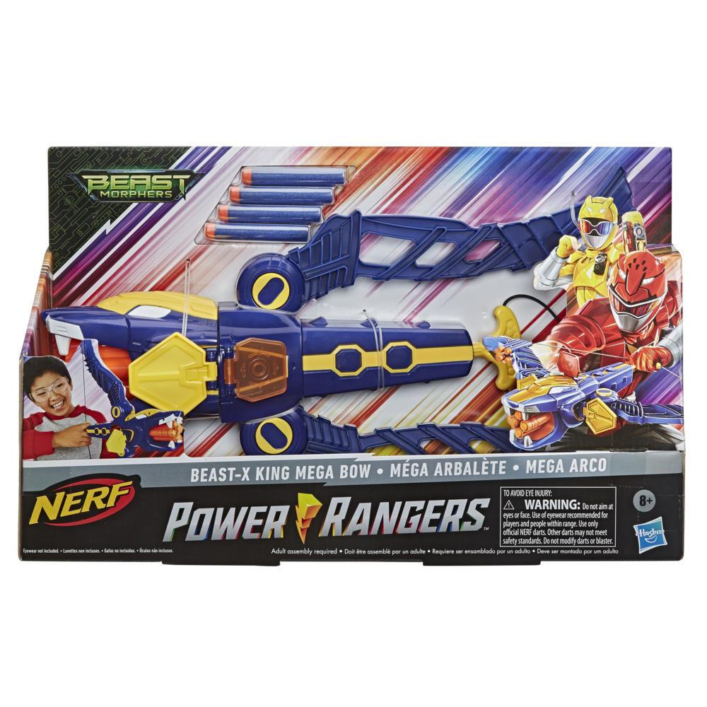 Power Rangers Beast Morphers - Juguete Mega arco  Beast-X King - Lanzador de dardos Nerf, inspirado en la serie de TV Power Rangers