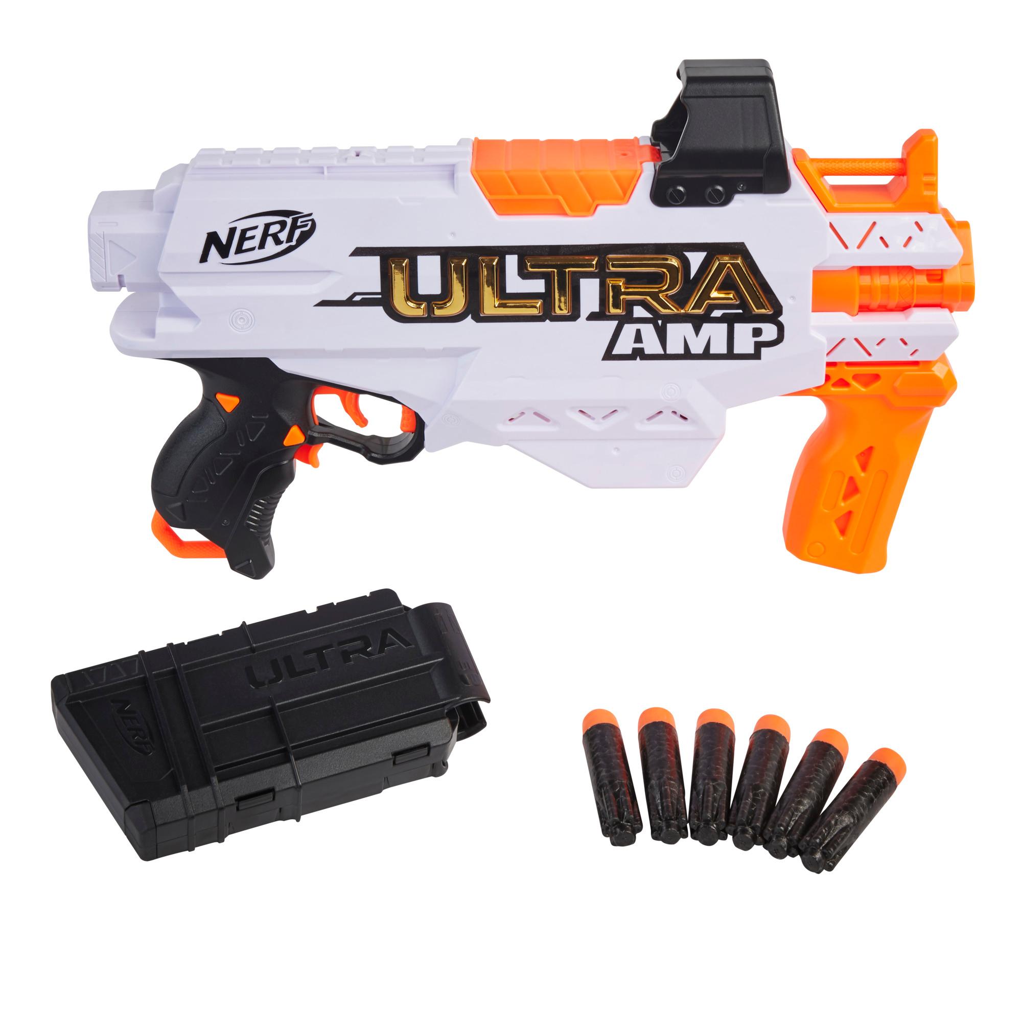Nerf Ultra Amp Motorized Blaster, 6-Dart Clip, 6 Darts, Compatible Only with Nerf Ultra Darts