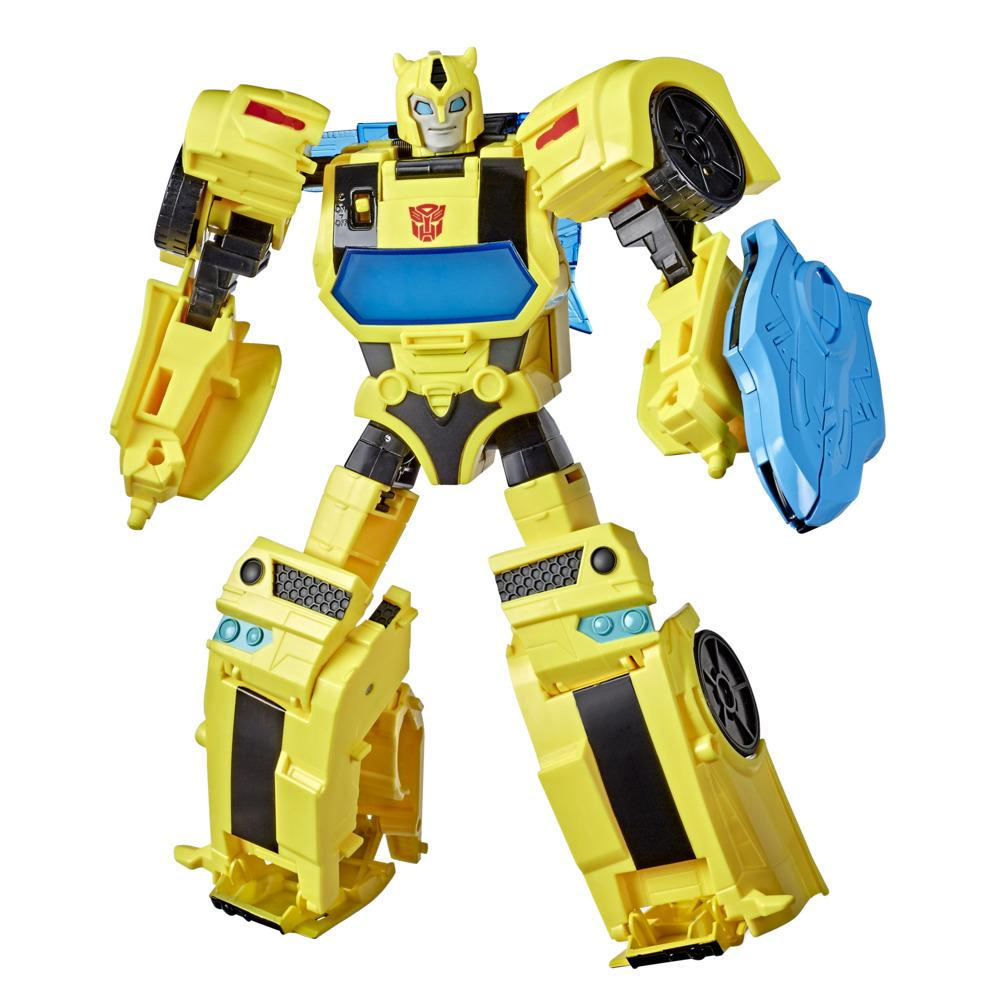 Transformers Bumblebee Cyberverse Adventures Battle Call Bumblebee, classe Officier, sons et lumières activés par la voix