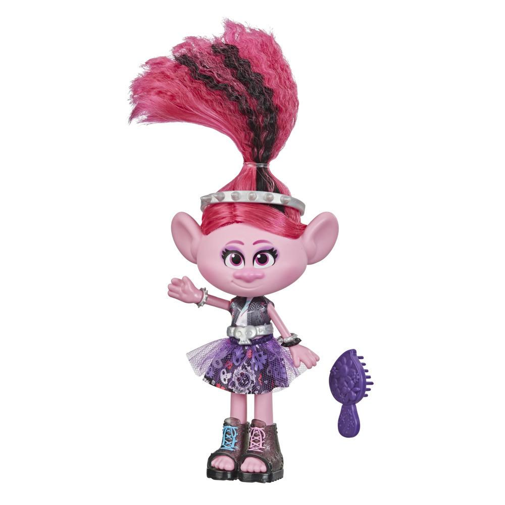 DreamWorks Trolls 2 : Tournée mondiale, poupée Poppy Glam Rock avec robe et autres, jouet pour enfants, dès 4 ans